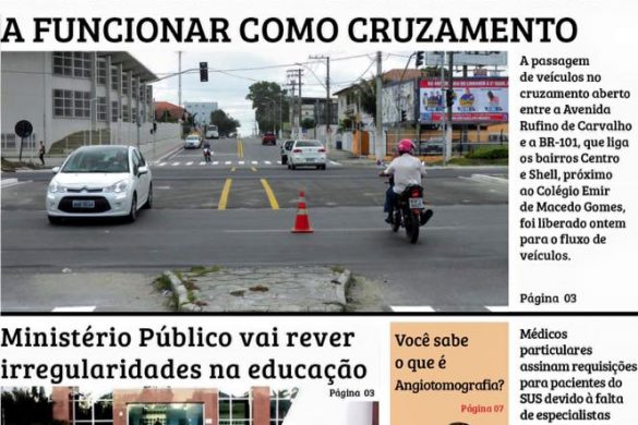Primeira página do Jornal O PIONEIRO 14 de agosto de 2016