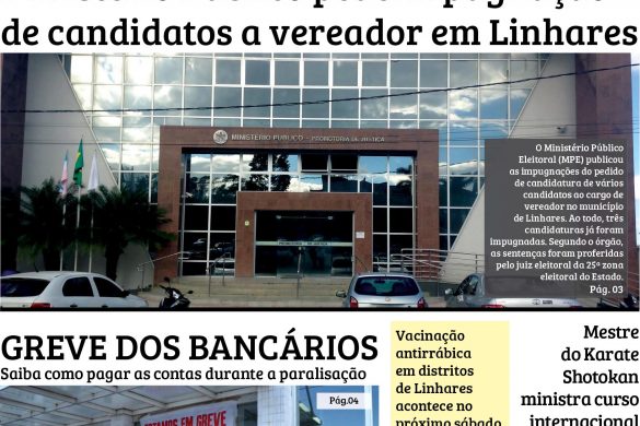 Primeira página do Jornal O PIONEIRO 08 de setembro de 2016